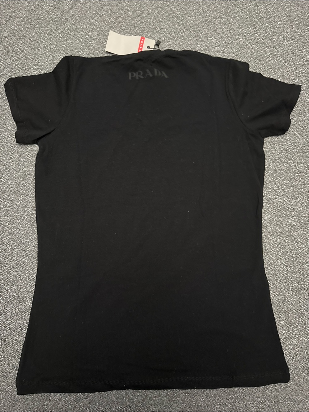 Prada Black Crystal-Studded Logo Tee - Picture 2 of 5